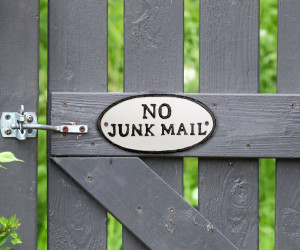 No Junk Mail Cast Iron Sign